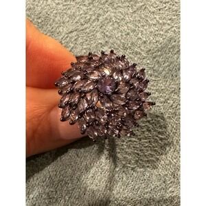 Tanzanite Ring Genuine 4.60 ctw Size 6 Platinum over Sterling Silver 925